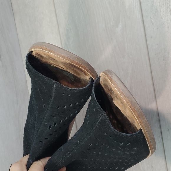 Toms Women Majorka Desert Peep Toe  Ankle Suede Heels Shoes sandals sz 10 - Picture 5 of 14